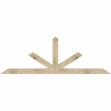 Ekena Millwork Saratoga Rough Sawn Timber Gable Bracket, Douglas Fir, 84"W x 28"H x 4"D x 4"F, 8/12 Pitch GBW084X28X0404SAR00RDF